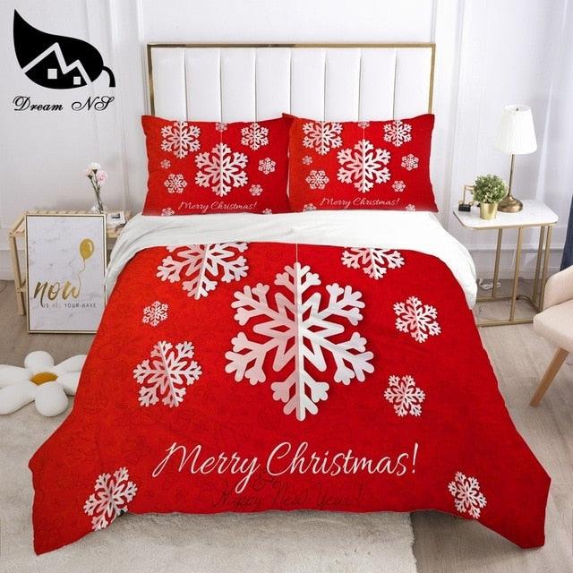 Red Christmas Bedding set Queen Bedding Home Textiles Set (8BM)(9BM)(B&6)(F63)