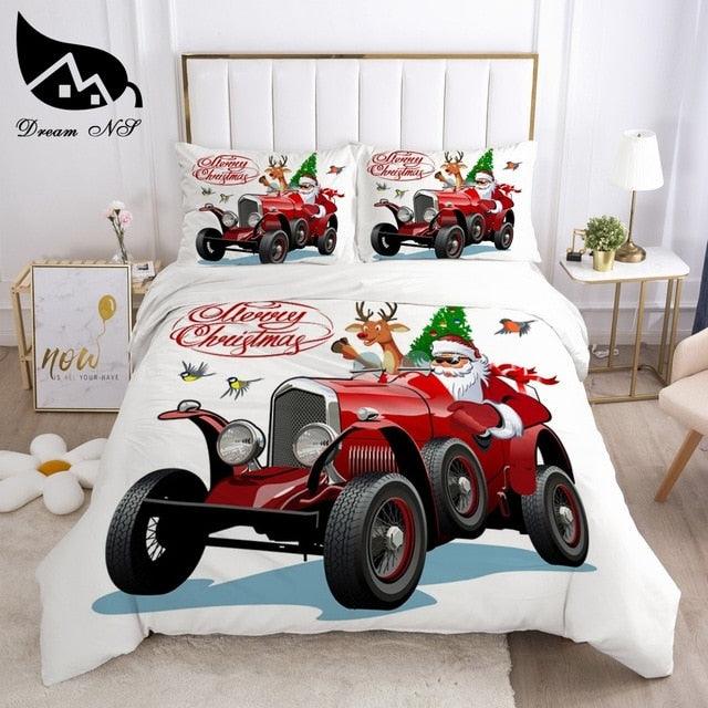 Red Christmas Bedding set Queen Bedding Home Textiles Set (8BM)(9BM)(B&6)(F63)
