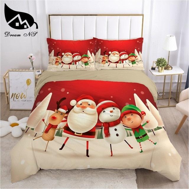 Red Christmas Bedding set Queen Bedding Home Textiles Set (8BM)(9BM)(B&6)(F63)