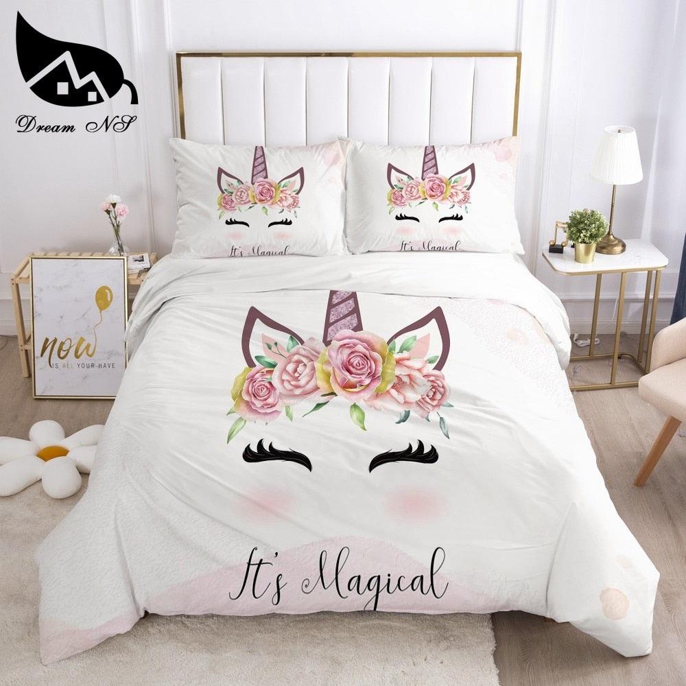 Unicorn Bedding set Queen Bedding Home Textiles Set Bedclothes rainbow horse (9BM)(8BM)(1U63)
