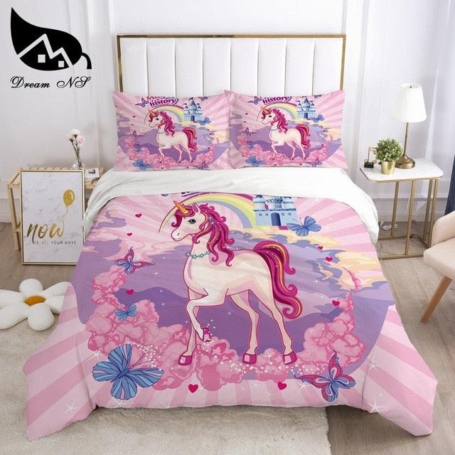 Unicorn Bedding set Queen Bedding Home Textiles Set Bedclothes rainbow horse (9BM)(8BM)(1U63)