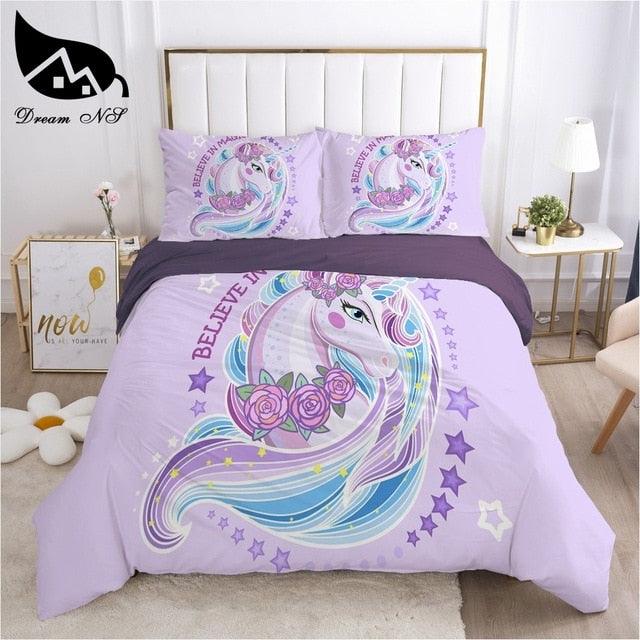 Unicorn Bedding set Queen Bedding Home Textiles Set Bedclothes rainbow horse (9BM)(8BM)(1U63)