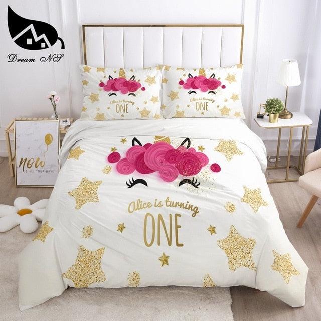 Unicorn Bedding set Queen Bedding Home Textiles Set Bedclothes rainbow horse (9BM)(8BM)(1U63)