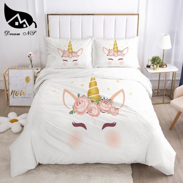 Unicorn Bedding set Queen Bedding Home Textiles Set Bedclothes rainbow horse (9BM)(8BM)(1U63)