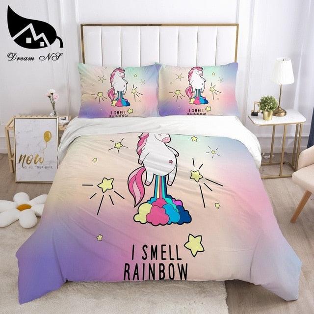 Unicorn Bedding set Queen Bedding Home Textiles Set Bedclothes rainbow horse (9BM)(8BM)(1U63)