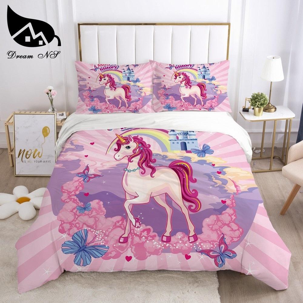 Unicorn Bedding set Queen Bedding Home Textiles Set Bedclothes rainbow horse (9BM)(8BM)(1U63)