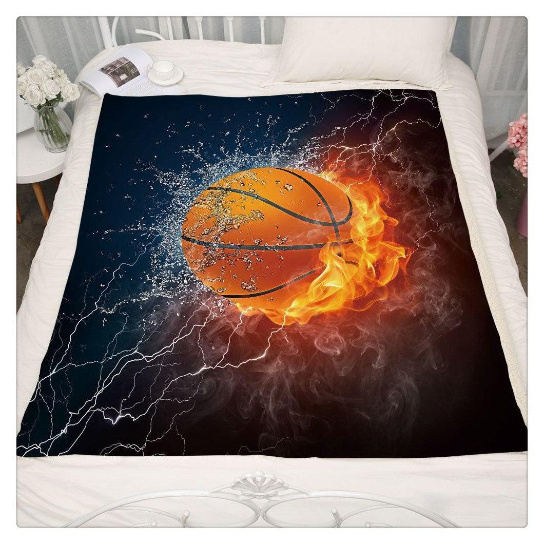 Blasting blanket Air conditioning quilt thickening double-layer plush 3D digital printing blanket basketball series (4BM)