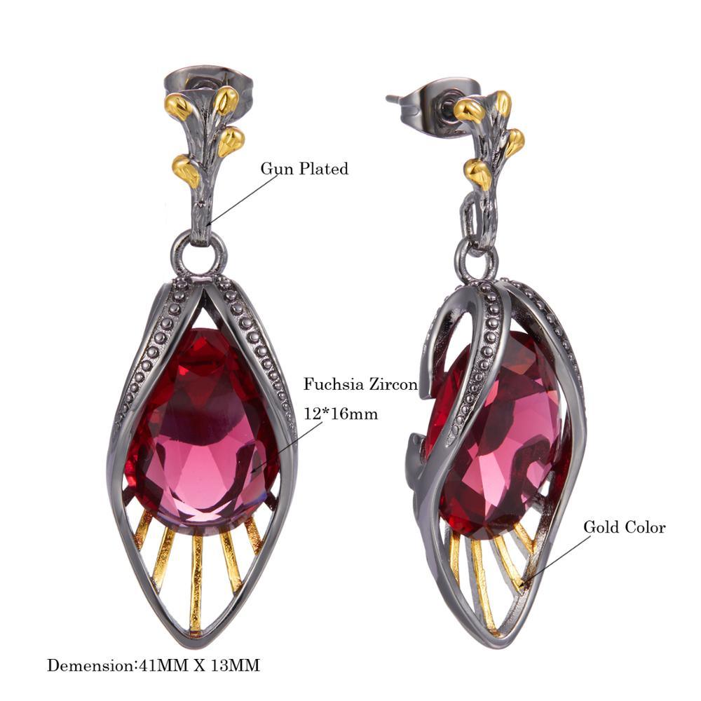 Delicate Feminine Red Earrings - Women Water AAA Drop Zirconia New Year Gift (D81)(2JW2)