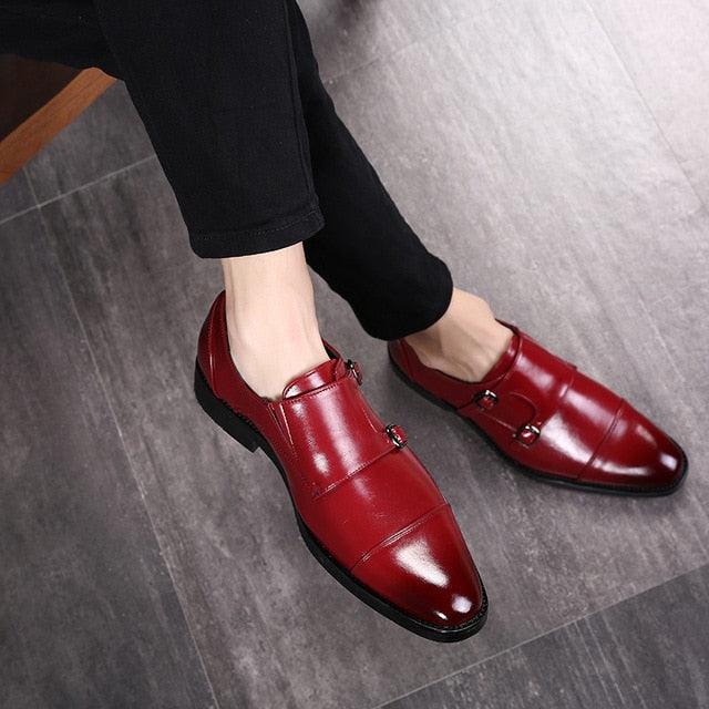 Dress Shoes - Men High Quality Leather Formal Shoes - Slip on Moccasins Shoes (MSF5)(F14)