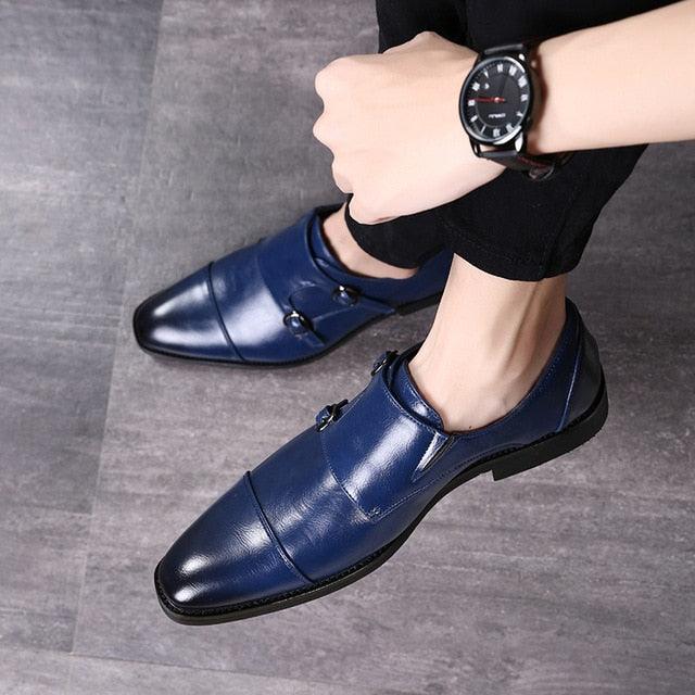 Dress Shoes - Men High Quality Leather Formal Shoes - Slip on Moccasins Shoes (MSF5)(F14)