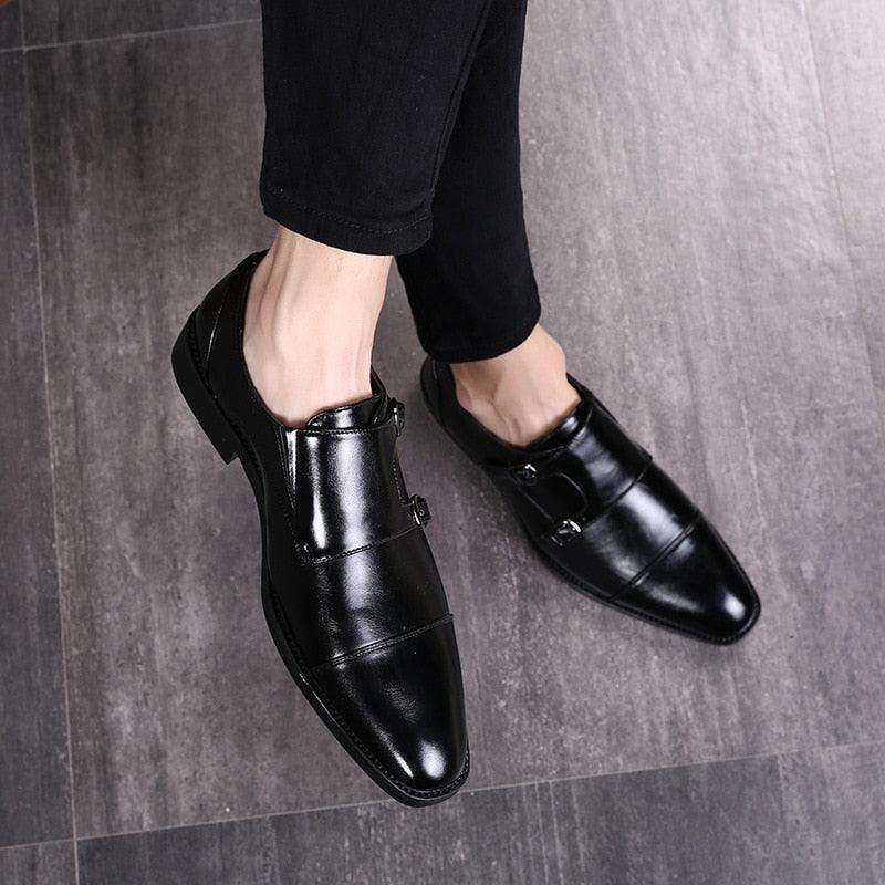 Dress Shoes - Men High Quality Leather Formal Shoes - Slip on Moccasins Shoes (MSF5)(F14)