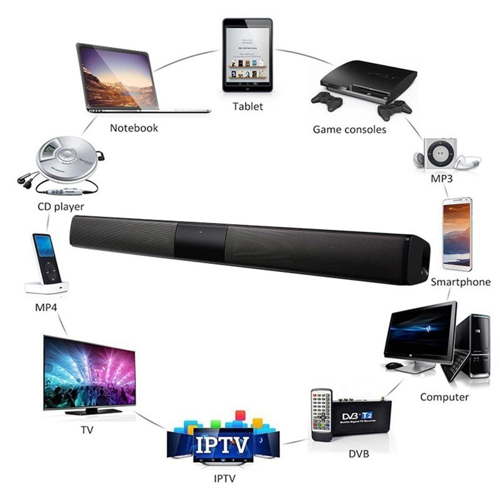 20W Wireless Bluetooth TV Soundbar Stereo Sound -Home Theater Sound Bar TF USB For TV PC (D57)(HA5)(HA2)(1U57)