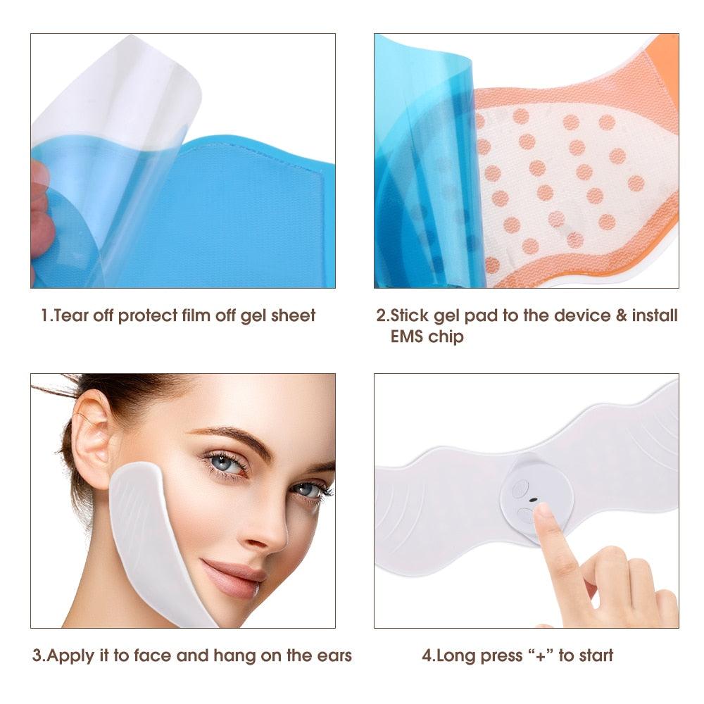 EMS Face Lifting Massager Electronic Pulse Muscle Stimulator V Face Slimming Exerciser(M5)(M1)(1U86)