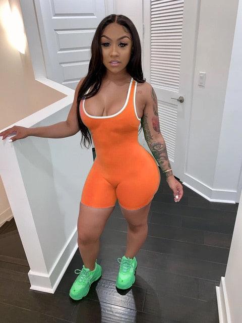 New Summer Casual Playsuits - Women's Sexy Spaghetti Sports Jumpsuit (1U33)