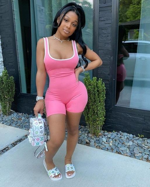 New Summer Casual Playsuits - Women's Sexy Spaghetti Sports Jumpsuit (1U33)