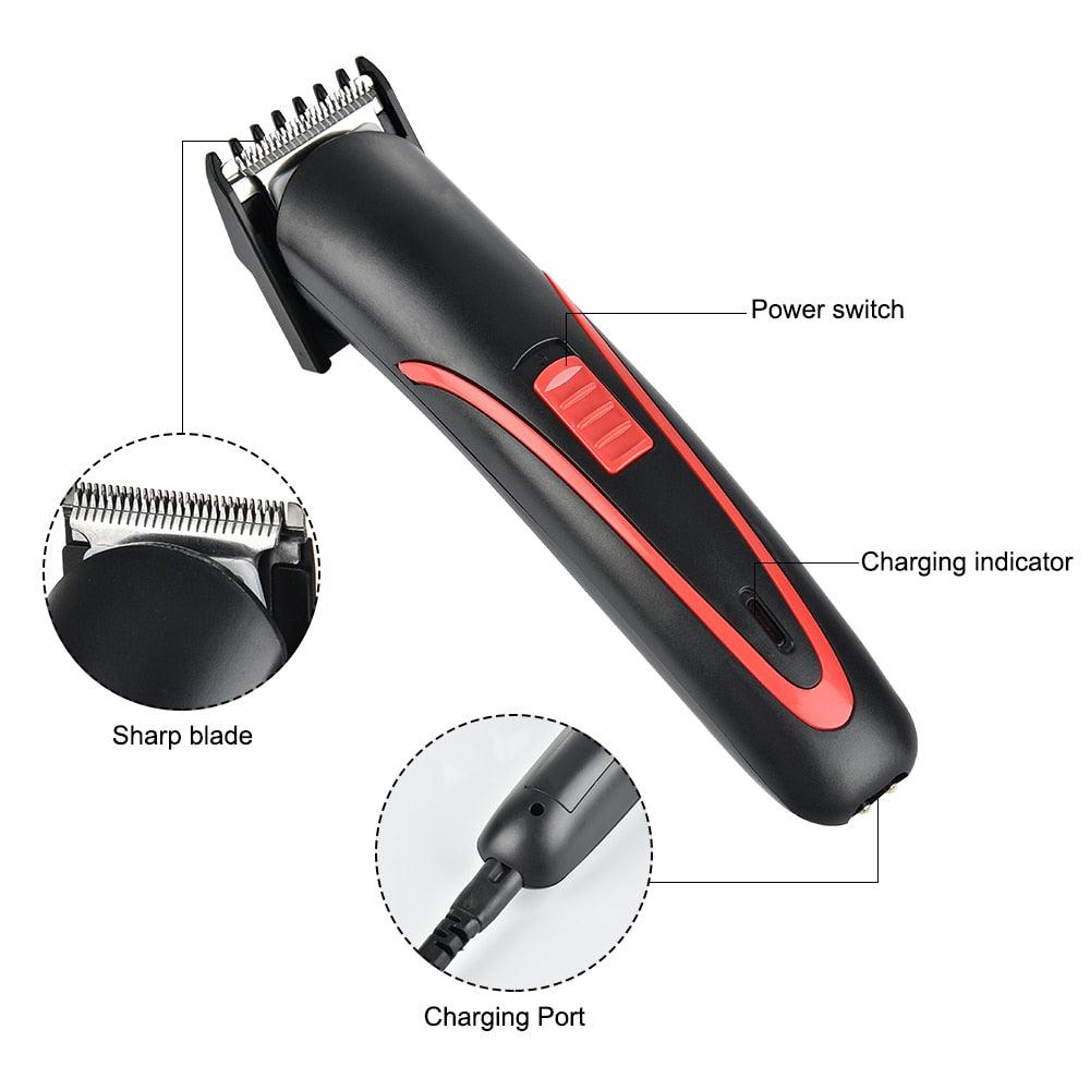 Electric Hair Clipper Kit Rechargeable Cordless Hair Trimmer Push Barber Haircut Cutter Machine (BD6)(1U45)