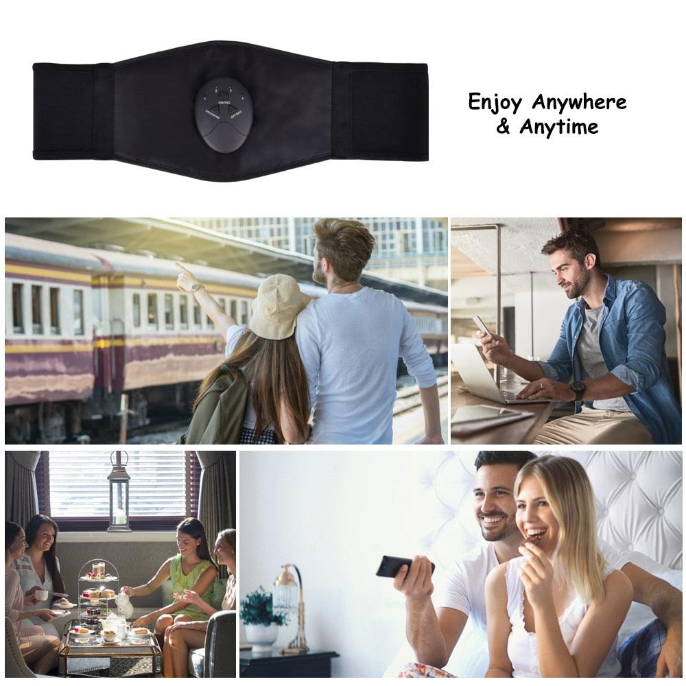 Electric Muscle Stimulate Trainer Fitness Toning Belt Waist Slimming Abdominal Muscle Trainer Vibration (FH)(F80)