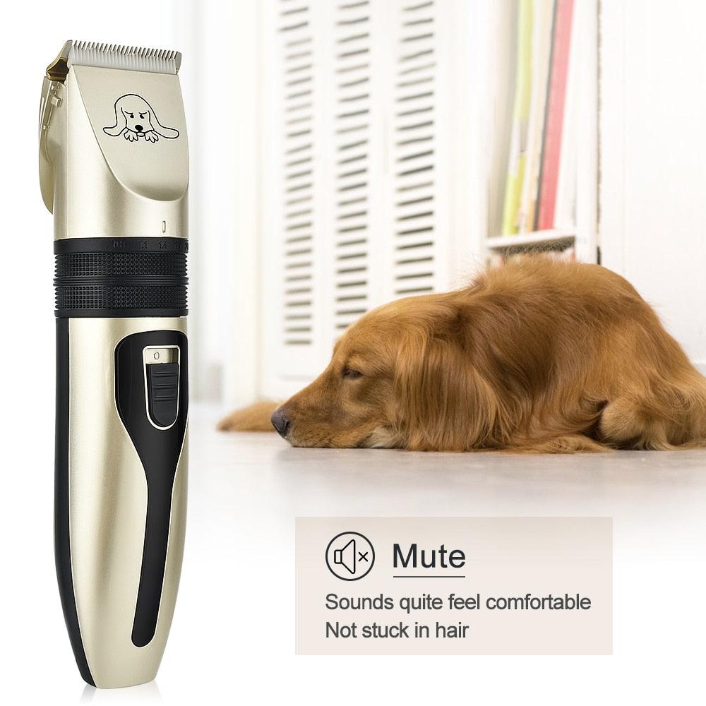 Electric Pet Dog Clipper - Dog Hair Trimmer Kit Rechargeable Pet Dog Cat Low-noise Grooming Shaver - Cut Machine Set (1U72)(1W2)
