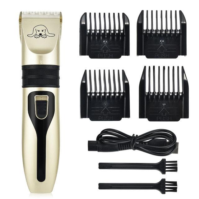 Electric Pet Dog Clipper - Dog Hair Trimmer Kit Rechargeable Pet Dog Cat Low-noise Grooming Shaver - Cut Machine Set (1U72)(1W2)