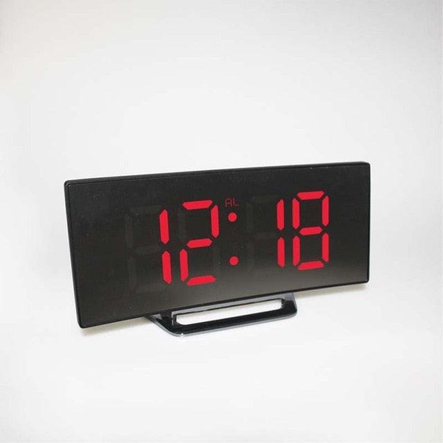 Electronic Alarm Clock - Noiseless Design Digital LED Large Display Mirror (HA4)(1U57)