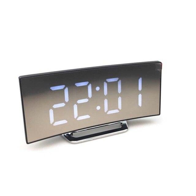 Electronic Alarm Clock - Noiseless Design Digital LED Large Display Mirror (HA4)(1U57)