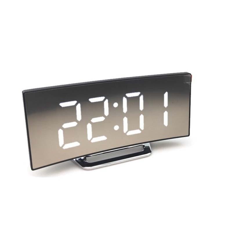 Electronic Alarm Clock - Noiseless Design Digital LED Large Display Mirror (HA4)(1U57)