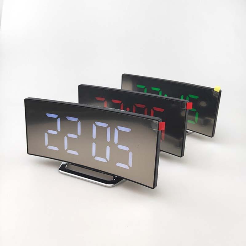 Electronic Alarm Clock - Noiseless Design Digital LED Large Display Mirror (HA4)(1U57)