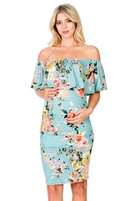 Gorgeous Maternity Dresses - Off Shoulder - Pregnancy Floral Summer Dresses (D5)(5Z1)(3Z1)(2Z1)(Z9)