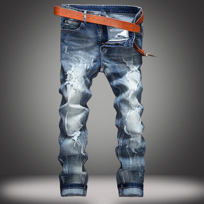 Europe & United States Casual Jeans - Men's Fitted Jeans Slim Stretch Trade Trousers (TG2)(CC2)