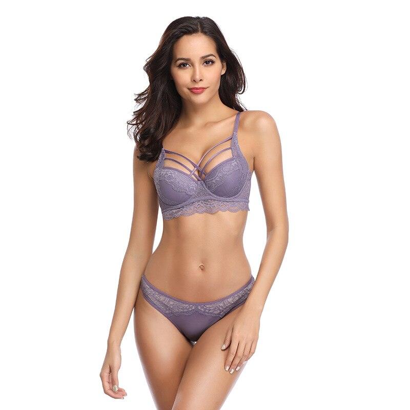 Bras Sets Sexy Women Embroidery Lingerie Set Lace Collar Wireless