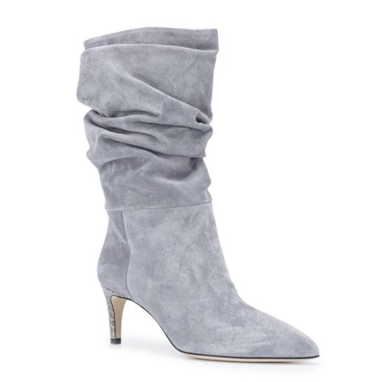 European & American Style Pointed Toe High Stiletto Heel Retro Pleated Short Boots (D38)D36)(BB1)(BB2)(CD)(WO4)