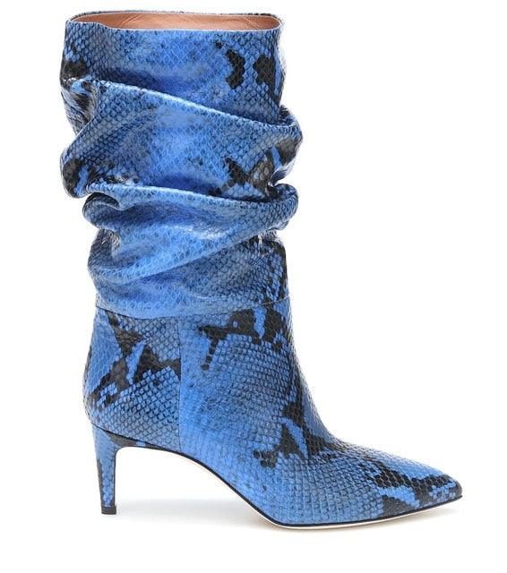 European & American Style Pointed Toe High Stiletto Heel Retro Pleated Short Boots (D38)D36)(BB1)(BB2)(CD)(WO4)
