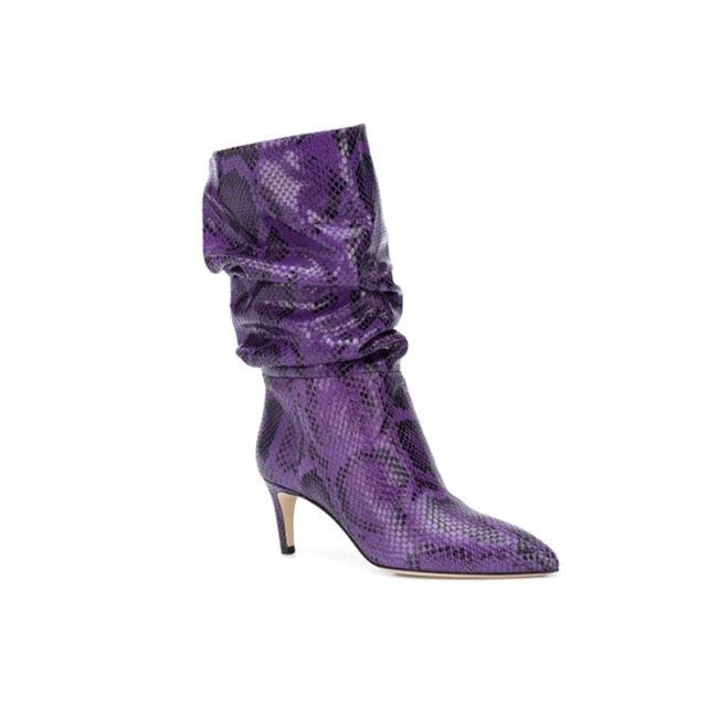 European & American Style Pointed Toe High Stiletto Heel Retro Pleated Short Boots (D38)D36)(BB1)(BB2)(CD)(WO4)