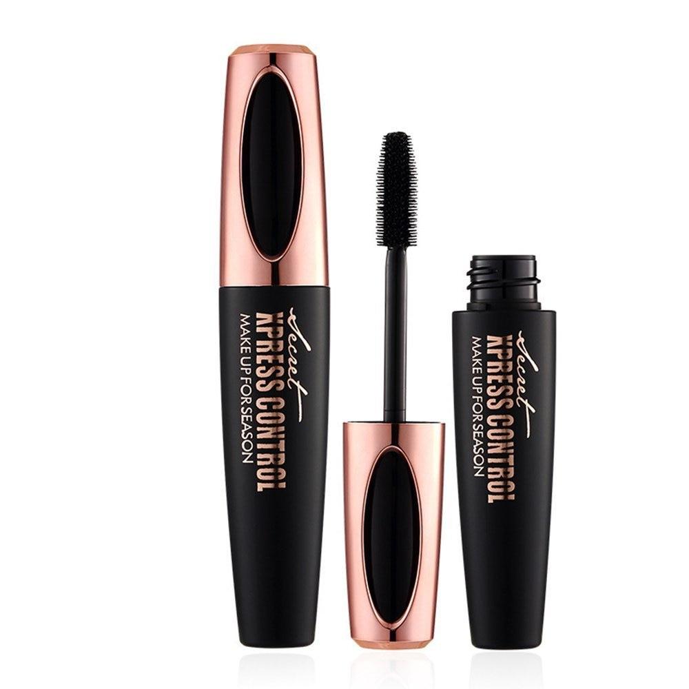 Eyelash Mascara 4D Silk Fiber Long Curling Black Waterproof Silicone Brush Head Lengthening Thicker (M2)(1U86)