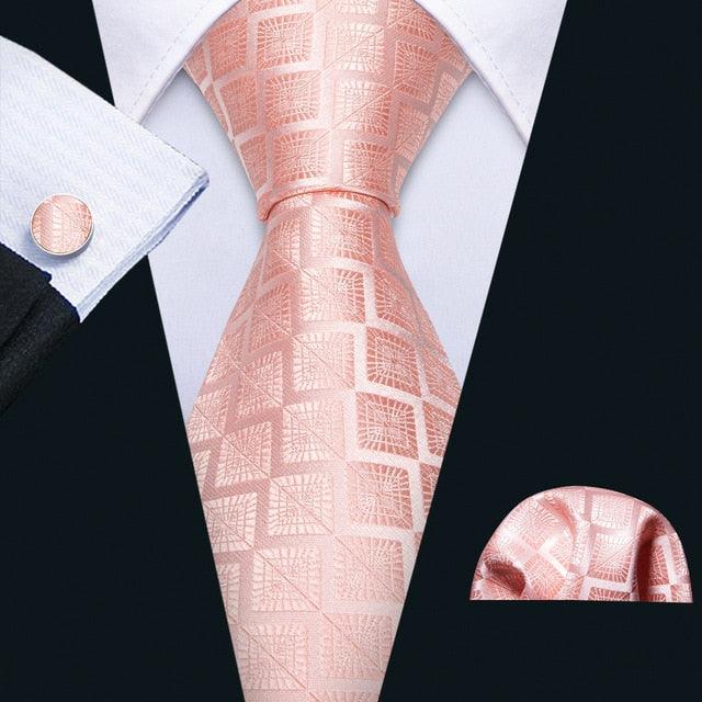 Trending Paisley 100% Silk Jacquard Tie - Hanky Cufflinks Set- Business Wedding Party Ties (2U17)