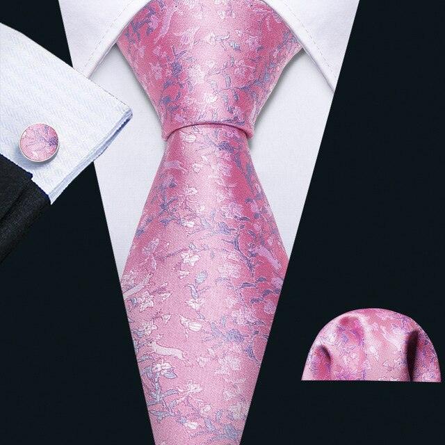 Trending Paisley 100% Silk Jacquard Tie - Hanky Cufflinks Set- Business Wedding Party Ties (2U17)