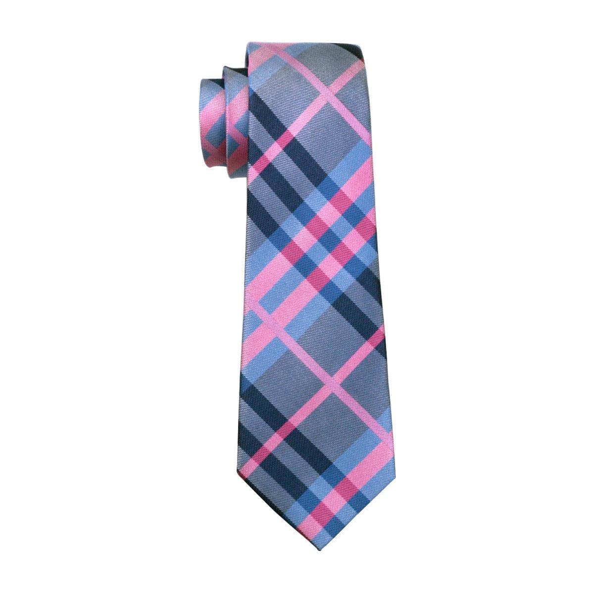 Men's Tie Multi-Color Plaid Silk Jacquard Classic Tie - Hanky Cufflink Set Ties (2U17)