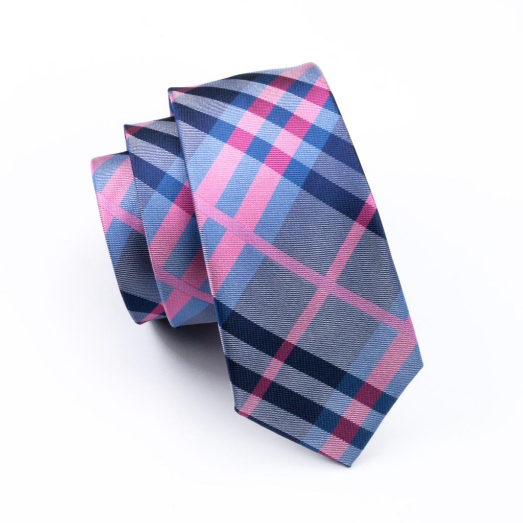 Men's Tie Multi-Color Plaid Silk Jacquard Classic Tie - Hanky Cufflink Set Ties (2U17)