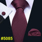 Fashion Classic Tie - Striped Silk Jacquard Woven Necktie Hanky Cufflinks Set (2U17)