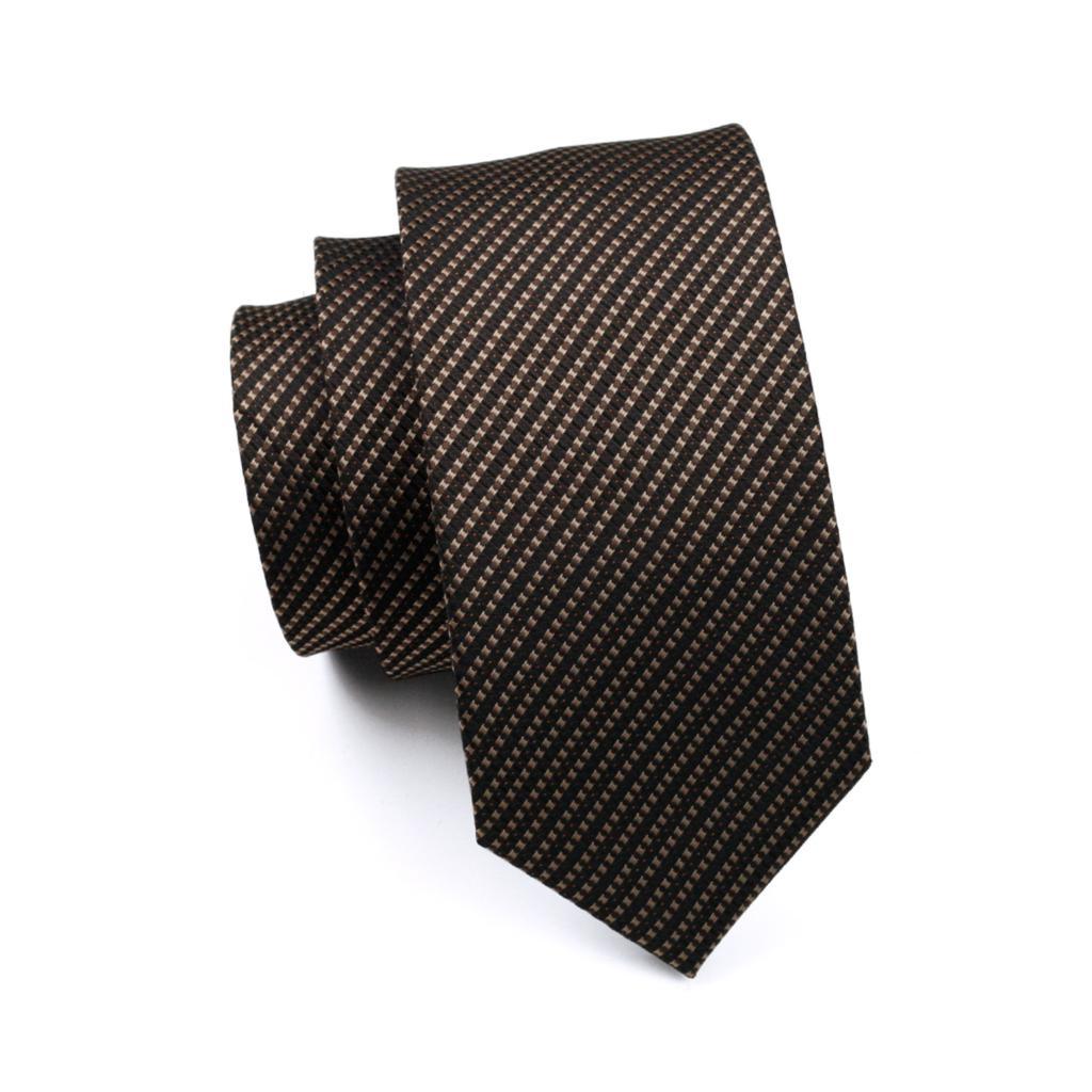 Fashion Classic Tie - Striped Silk Jacquard Woven Necktie Hanky Cufflinks Set (2U17)