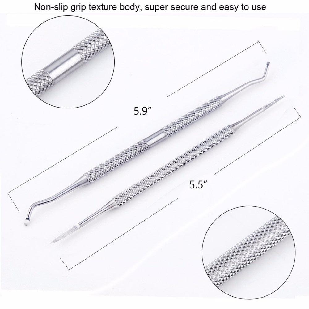 Ingrown Toenail File and Lifter Double Sided Stainless Steel Professional Foot Nail Care Hook Pedicure (N3)