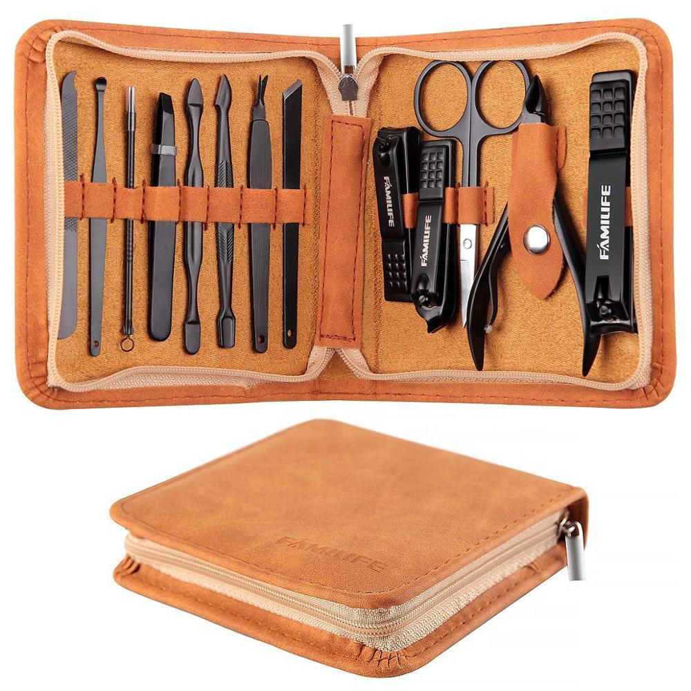 Manicure Set, Professional Nail Clippers Kit 13pcs Stainless Steel Pedicure Tools (D85)(N3)