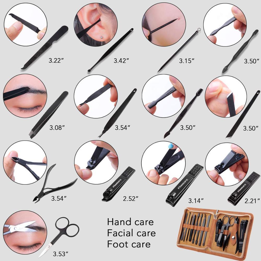 Manicure Set, Professional Nail Clippers Kit 13pcs Stainless Steel Pedicure Tools (D85)(N3)