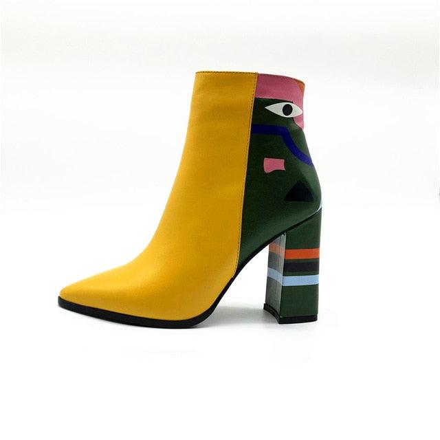 Fashion Women Ankle Boots - High Heels Ladies Shoes - Party Dancing Pumps - Basic Leather (BB1)(BB2)(WO4)(CD)(F38)(F36)(F107)F42)