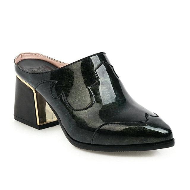 Sexy PU Quality Women Shoes - Night Club Pointed Toe Mules High Heels Pumps (SS1)(SH1)