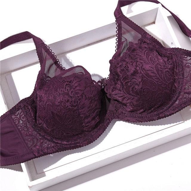 Full Lace Sexy Bra - D Cup Big Size Bras - Women Lingerie Sexy Floral Bras - Female Underwear (D27)(TSB3)