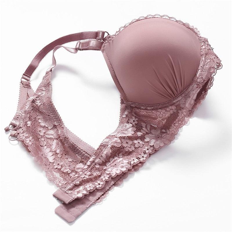 Cute Women Bra - Sexy Lace Backless Lingerie - Fashion Push Up Bras -Women Soft Female Underwear (D27)(TSB2)