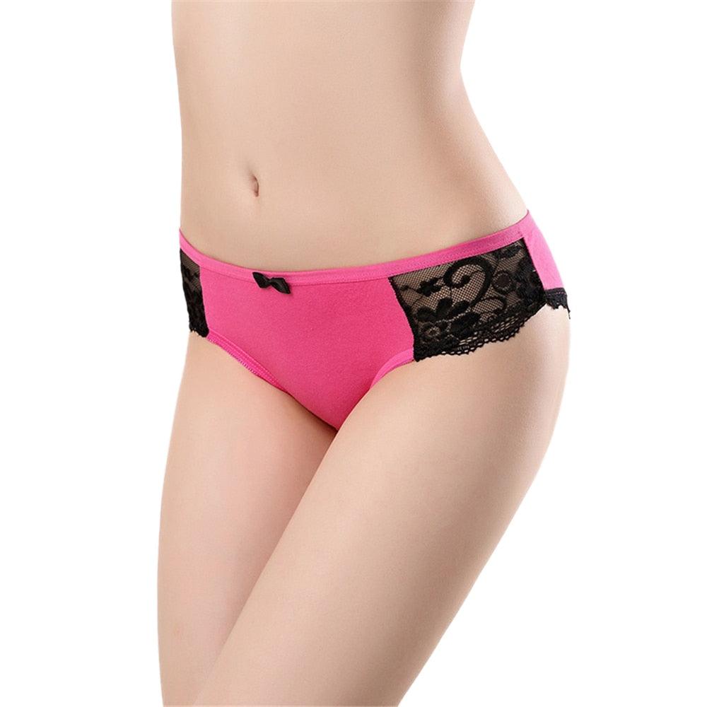 Trending 5 Pcs/set Women's Underwear - Sexy Cotton Lace Briefs - Intimates Lingerie (D28)(TSP1)(TSP3)