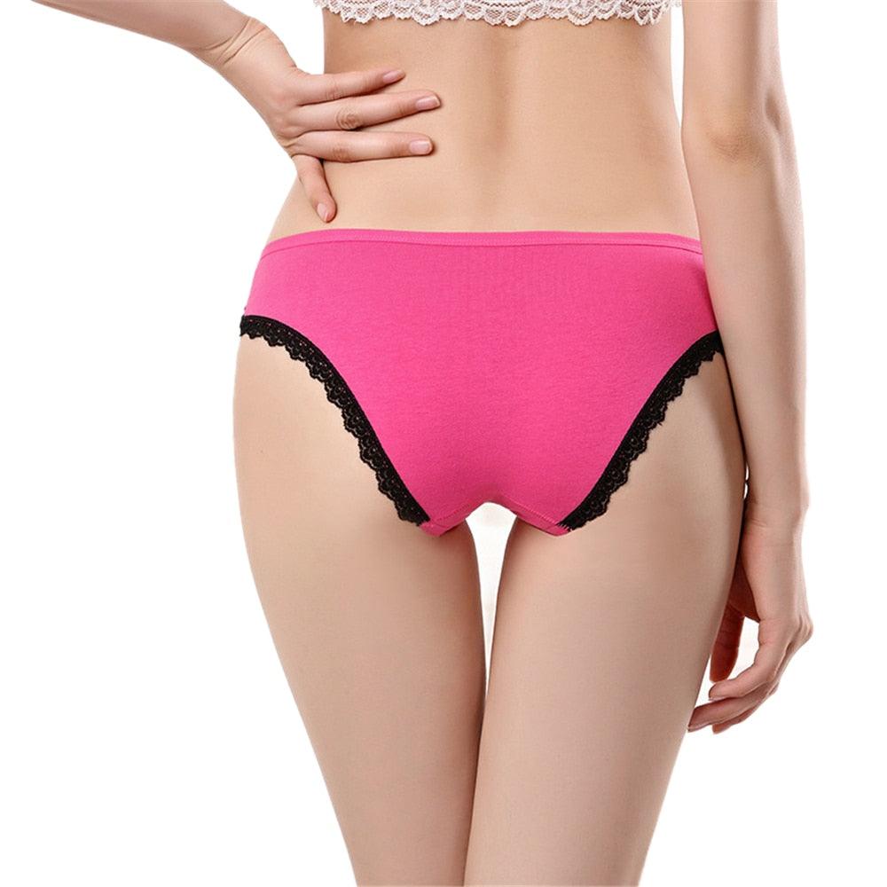 Trending 5 Pcs/set Women's Underwear - Sexy Cotton Lace Briefs - Intimates Lingerie (D28)(TSP1)(TSP3)