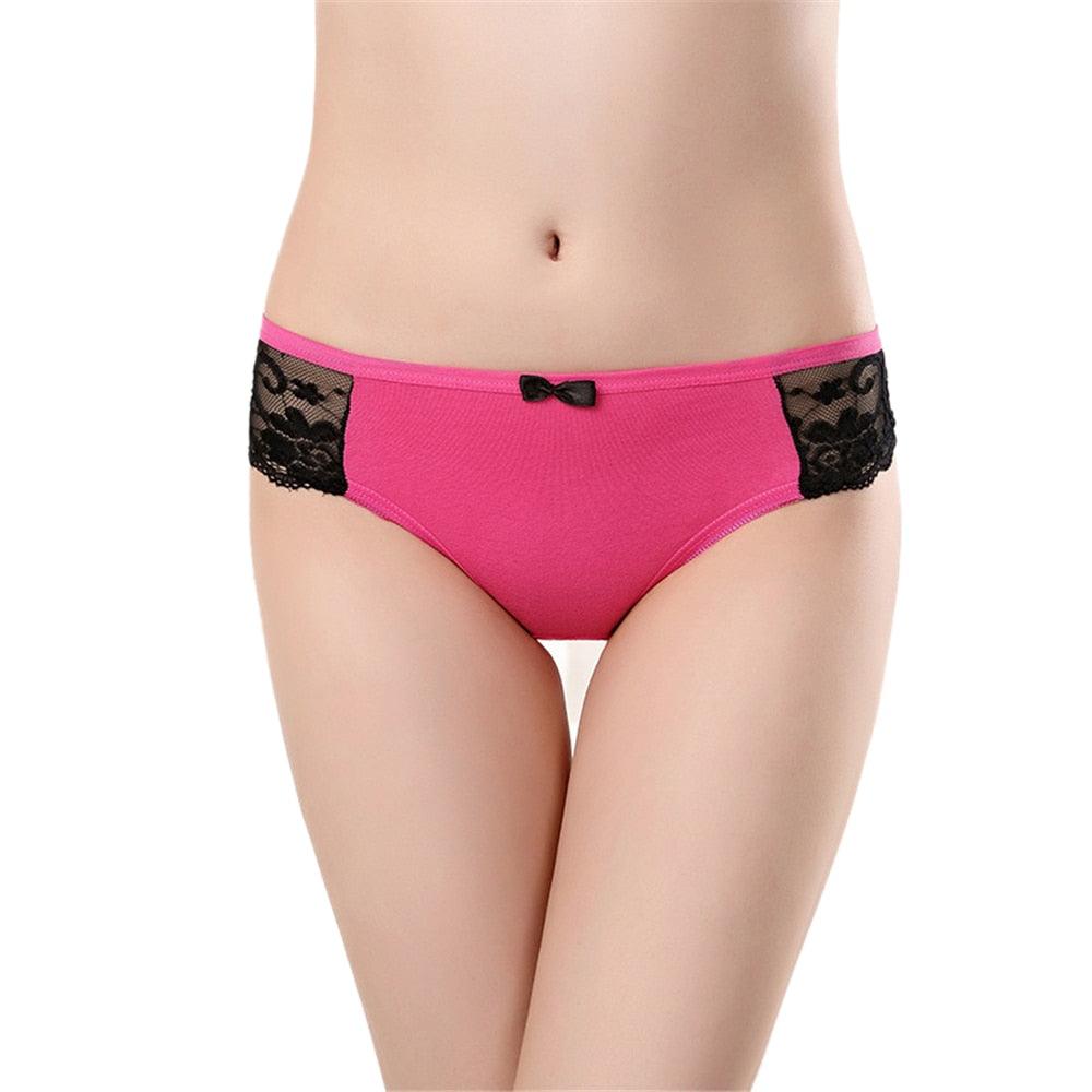 Trending 5 Pcs/set Women's Underwear - Sexy Cotton Lace Briefs - Intimates Lingerie (D28)(TSP1)(TSP3)